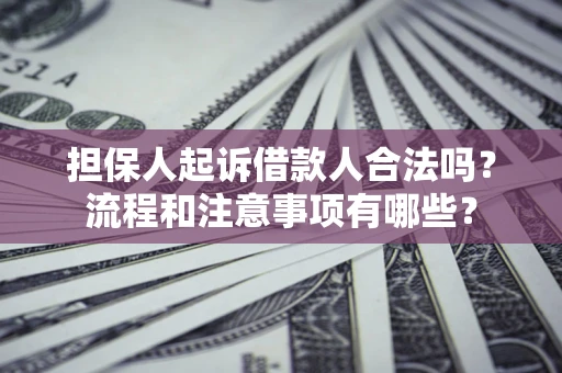 济南担保人起诉借款人合法吗？流程和注意事项有哪些？